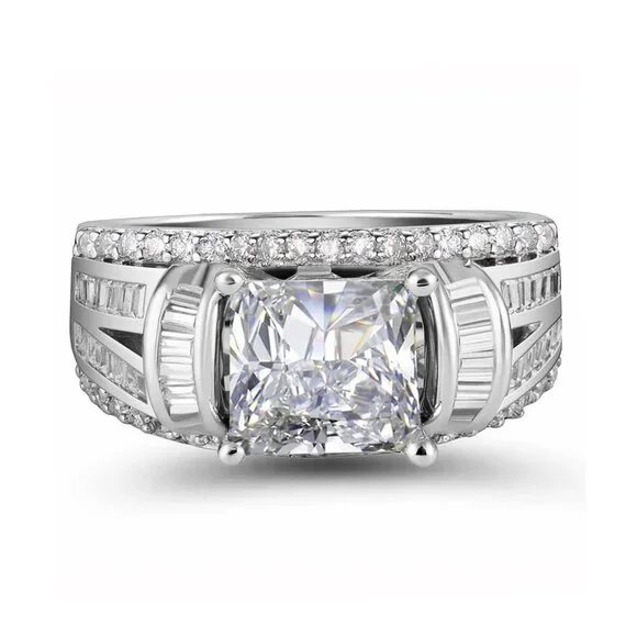 ▶Gorgeous Square CZ Princess Cut Trendy Engagement/Wedding Ring, K989
